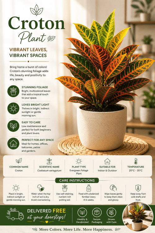 Croton Plant - Roots of India- House No 205, Phase VI H Block, Aaya Nagar, New Delhi 110047